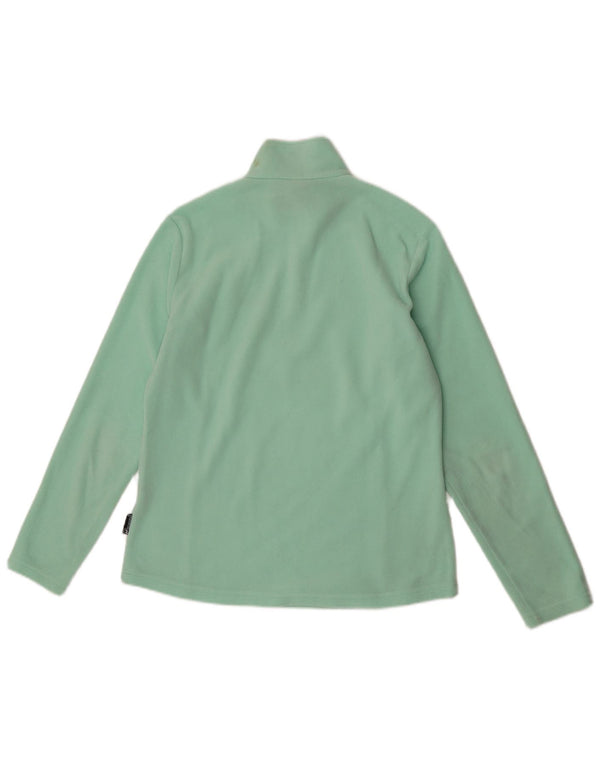 Suéter de lã feminino Jack Wolfskin com zíper e gola UK 14/16 grande verde
