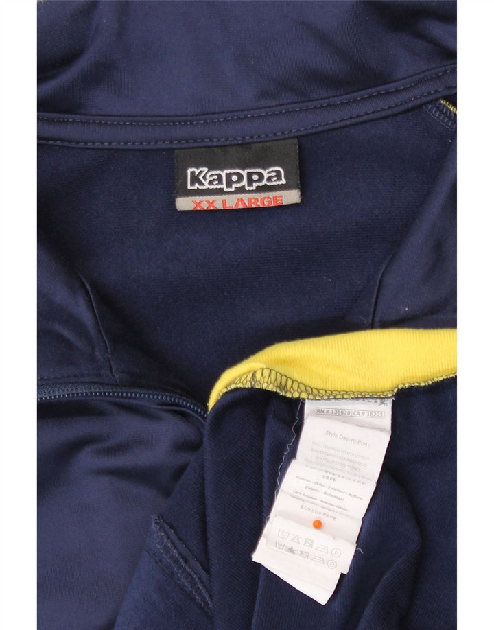 Kappa Mens Tracksuit Top Jacket 2XL Navy Blue Colourblock Polyester