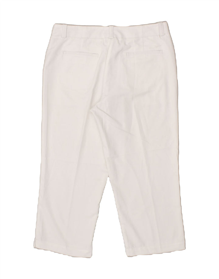 NIKE Womens Straight Capri Trousers UK 14 Medium W34 L23 White Polyester Vintage Nike and Second-Hand Nike from Messina Hembry 