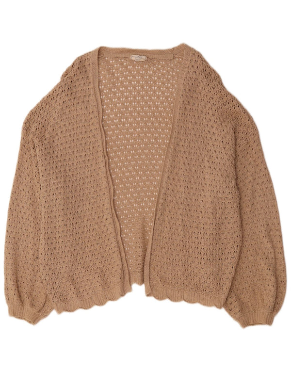 Pulover cardigan deschis supradimensionat pentru femei Zara UK 16 mare, bej, bumbac
