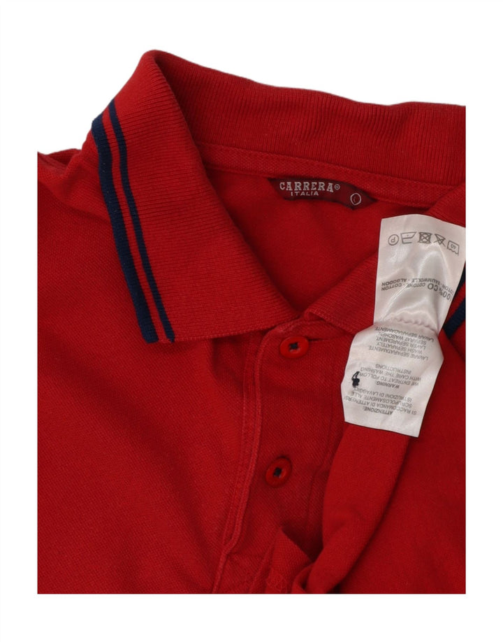 CARRERA Mens Polo Shirt Large Red Cotton Vintage Carrera and Second-Hand Carrera from Messina Hembry 