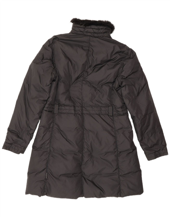 Damski płaszcz ocieplany MONCLER Rozmiar 5 2XL Czarny poliester Zimowy