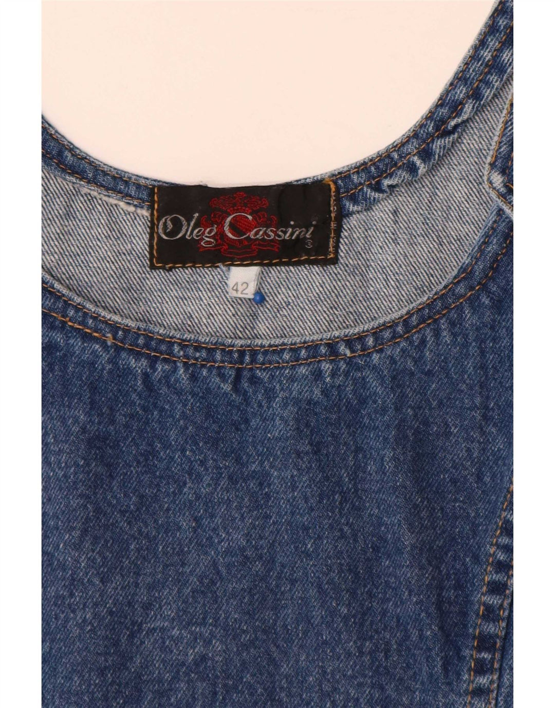 Oleg Cassini Dame Ærmeløs Denim Kjole IT 42 Medium Blue