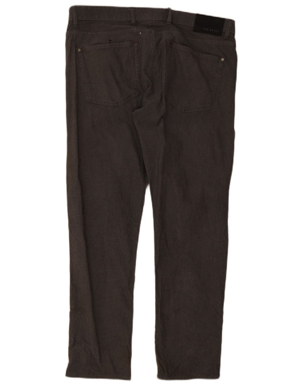 Ted Baker Mens Straight Casual Trousers W36 L30 Grey
