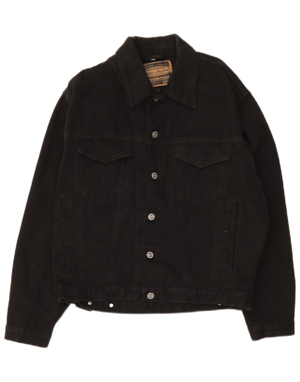 Jinglers Chaqueta vaquera holgada para hombre UK 36 Small Algodón negro