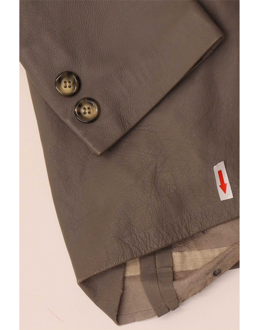 Vintage mujer 1 botón cuero Blazer chaqueta IT 48 XL gris