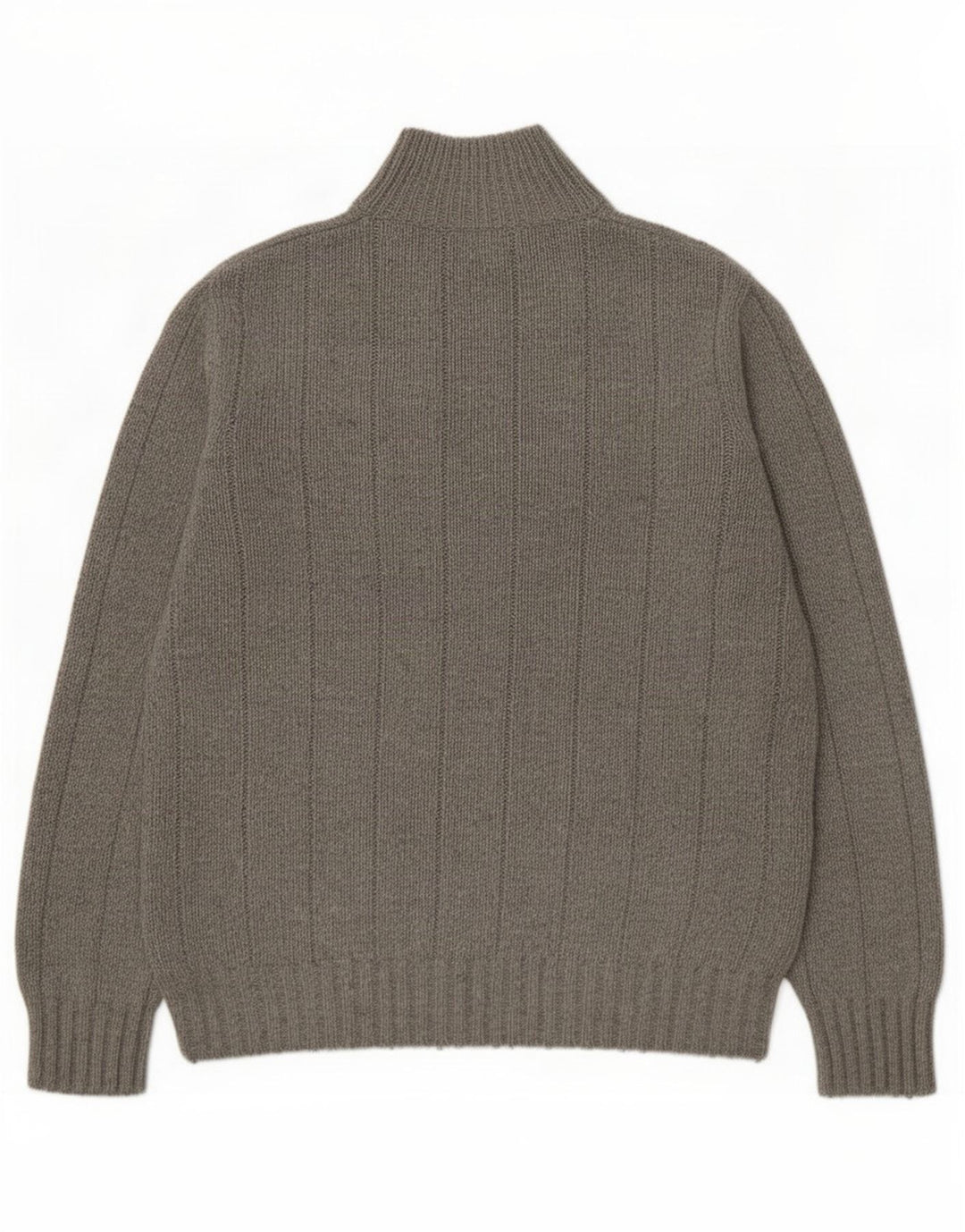 Marks & Spencer Mens Button Neck Jumper Sweater Medium Grey Viscose