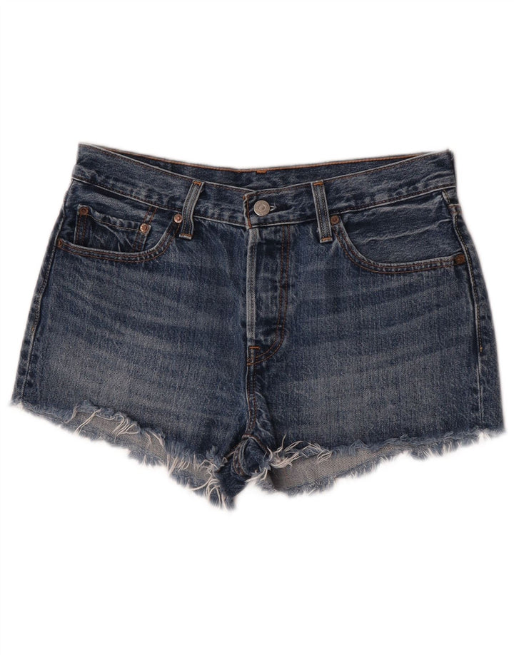 Женские джинсовые шорты Levi's 501 W28, хлопковые, среднего синего цвета