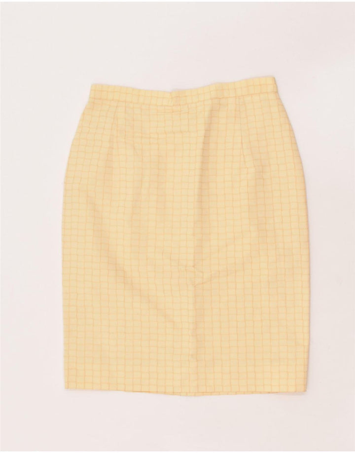 VINTAGE Womens Pencil Skirt IT 44 Medium W28  Orange Check Cotton | Vintage Vintage | Thrift | Second-Hand Vintage | Used Clothing | Messina Hembry 