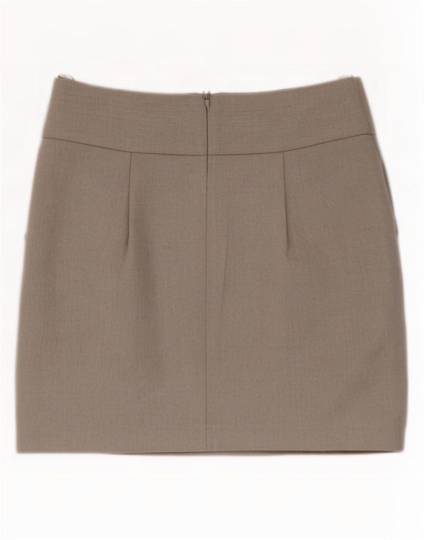 Minissaia feminina Topshop UK 12 poliéster cinza médio W28
