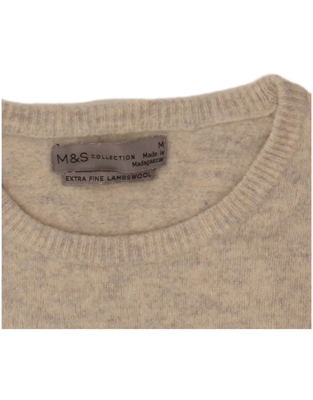 Marks & Spencer Womens Crew Neck Jumper Sweater UK 14 Medium Grey Flecked