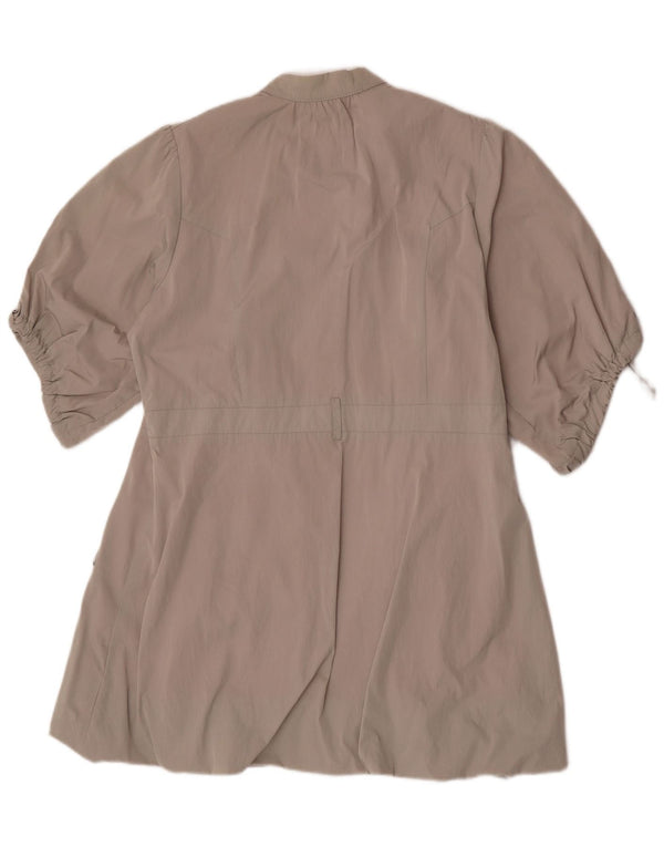 Dkny Dame 3/4 ærmet dobbeltradet frakke UK 16 Large Grå Polyester