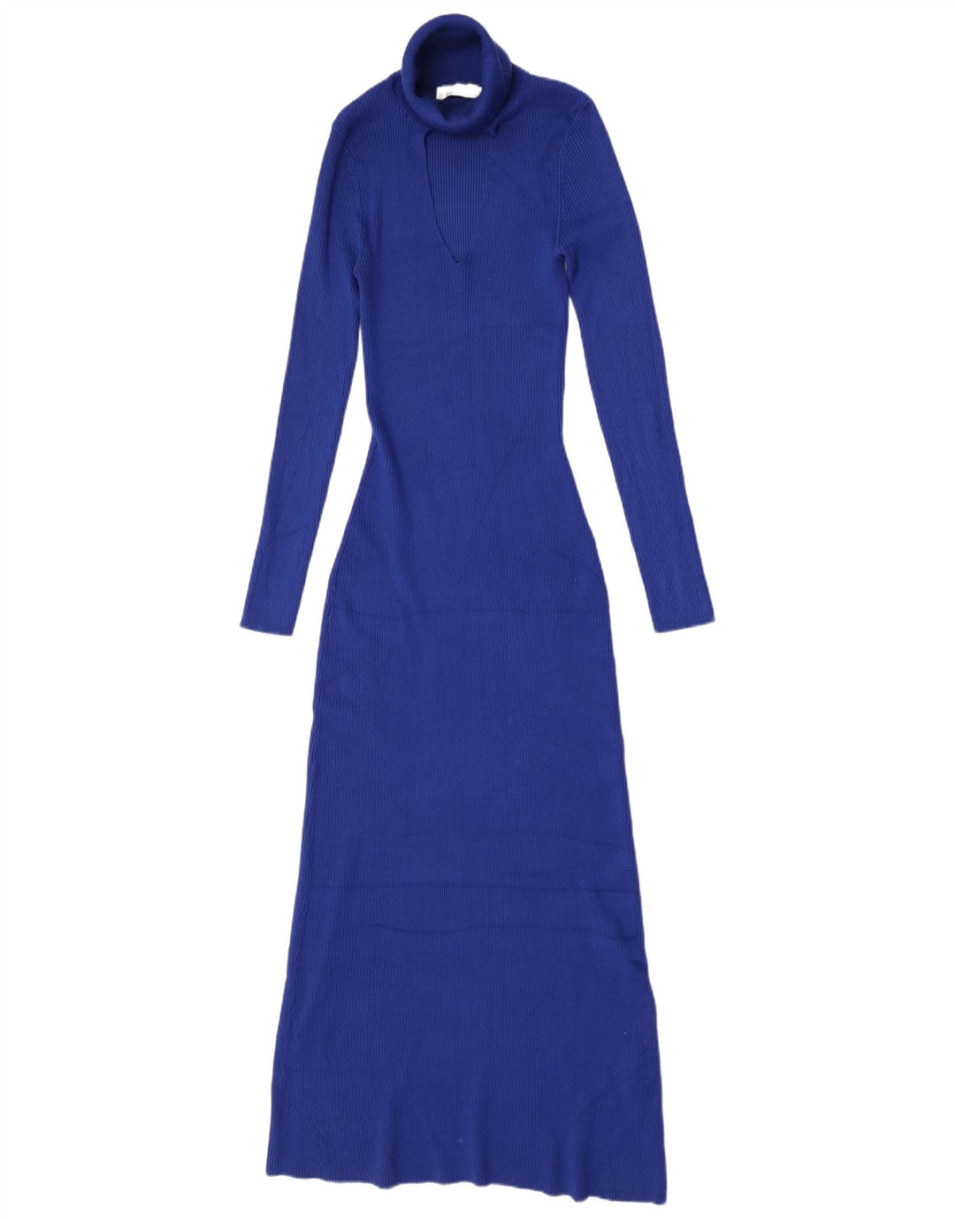 Zara Womens Long Sleeve Maxi Dress UK 12 Medium Blue Viscose