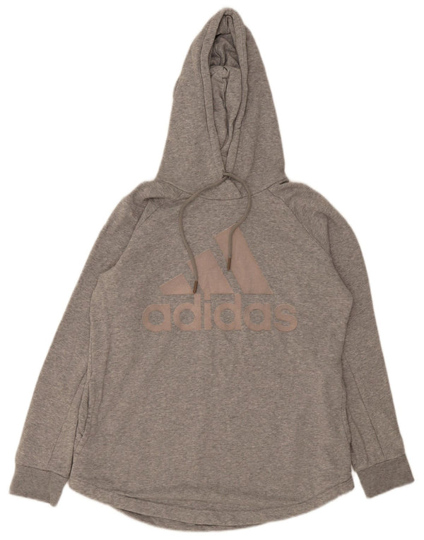 Felpa grafica da donna Adidas Maglione UK 16/18 Grande cotone grigio