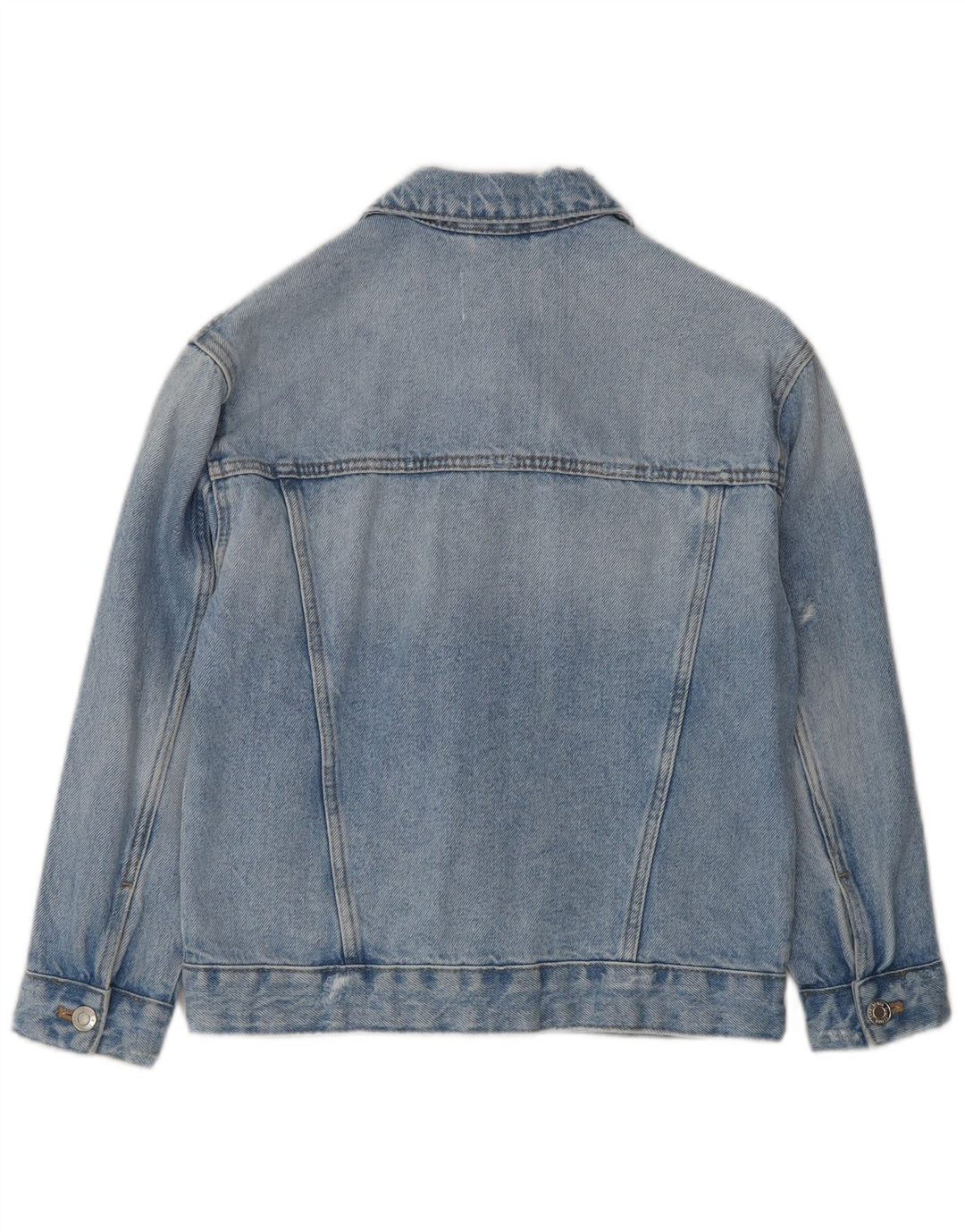 Zara Girls Distressed Denim Jacket 9-10 Years Blue