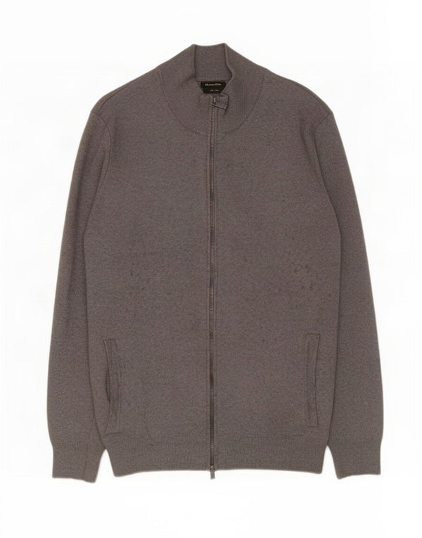 Massimo Dutti Mens Cardigan Sweater Large Grey