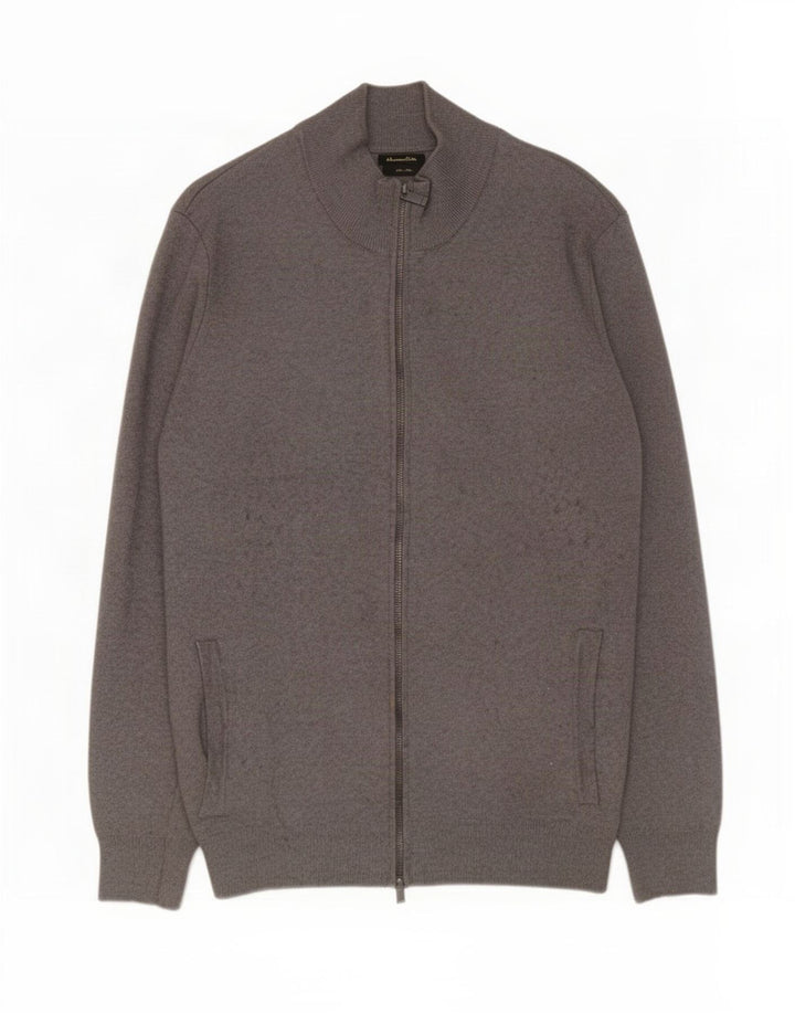 Massimo Dutti Mens Cardigan Sweater Large Grey