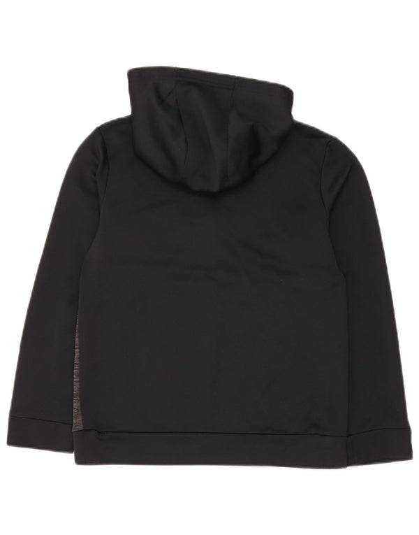 Under Armour Boys Graphic Hoodie Jumper 9-10 Years Medium Black Colourblock