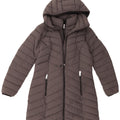Dkny Womens Hooded Padded Coat UK 14 Medium Grey Polyester