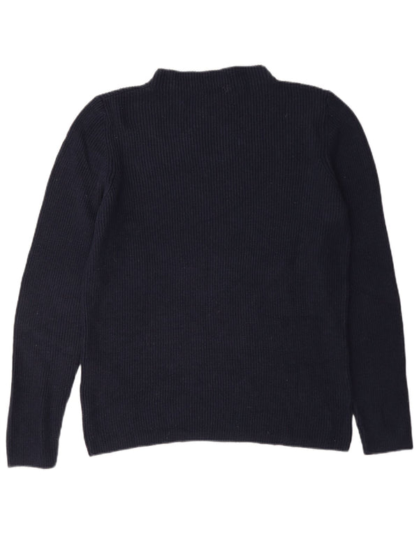 S.Oliver Womens Turtle Neck Jumper Sweater EU 40 Medium Navy Blue Viscose