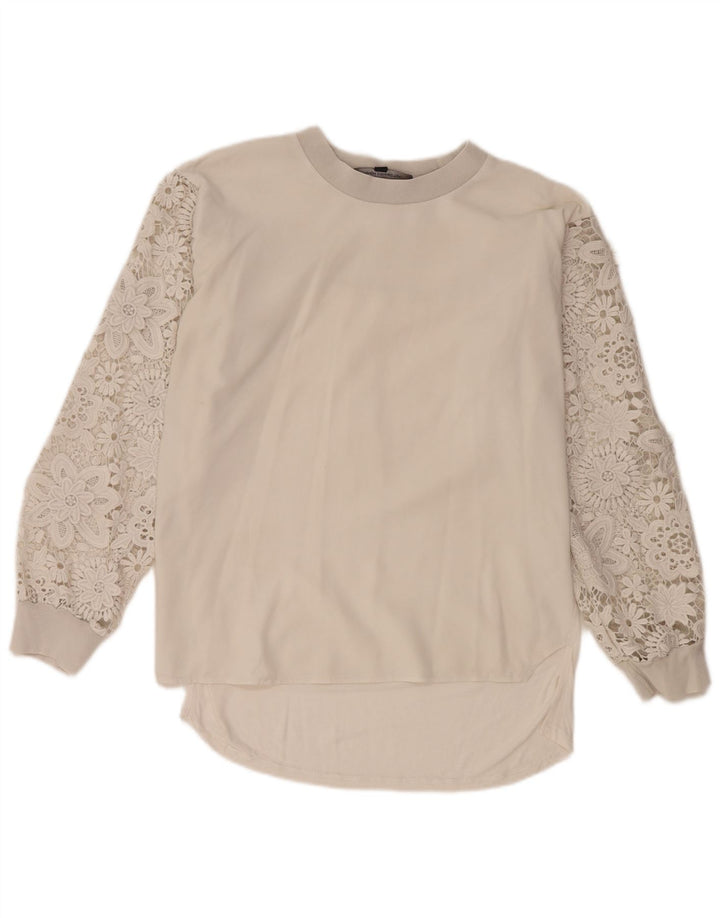 French Connection Dame Oversized Top Langærmet UK 8 Small White Floral