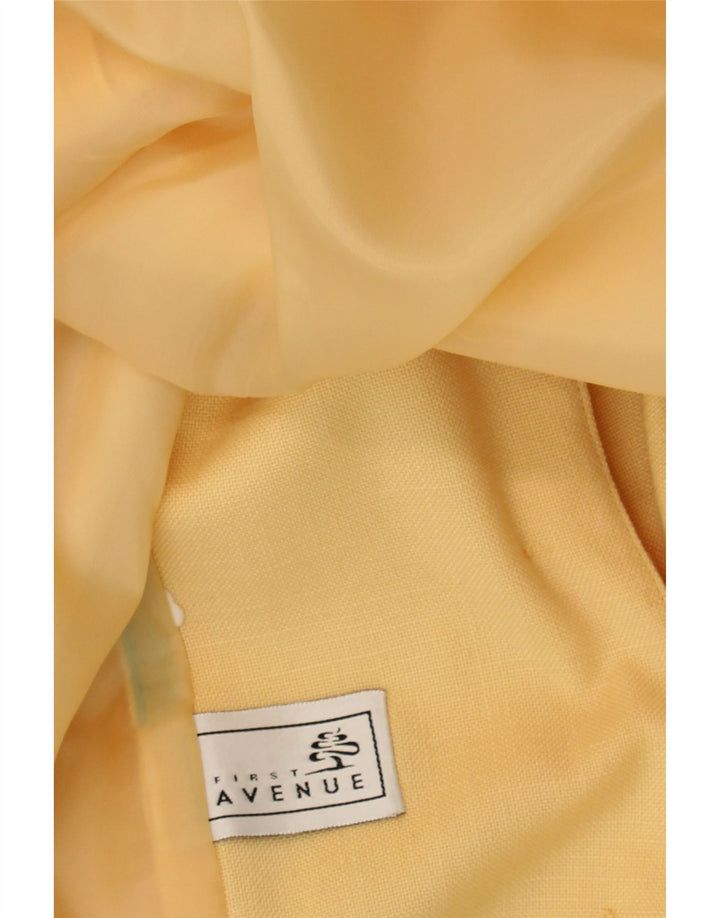 AVENUE Womens 3 Button Short Sleeve Blazer Jacket UK 14 Large Yellow Vintage Avenue and Second-Hand Avenue from Messina Hembry 