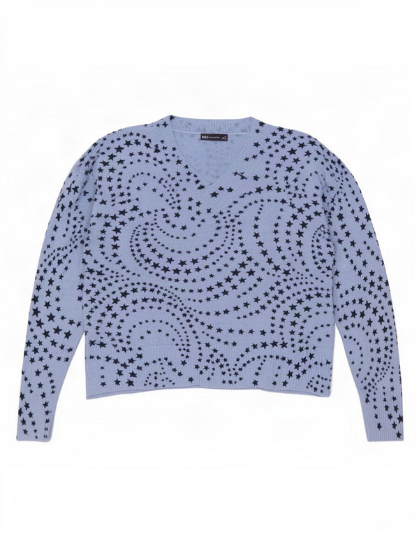 Marks & Spencer Suéter con Cuello en V y patrón Abstracto para Mujer UK 20 2XL Blu