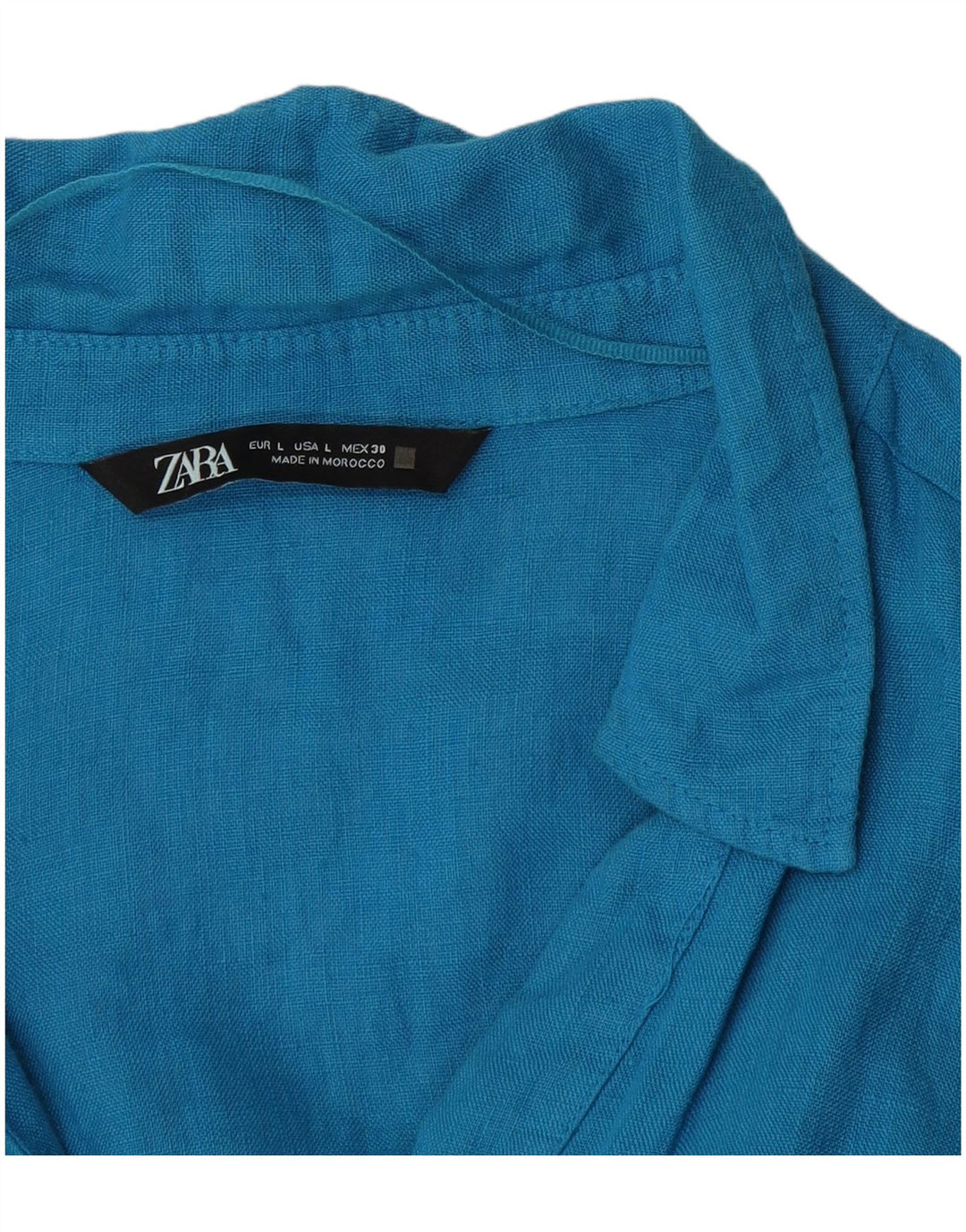 ZARA Womens Pullover Shirt UK 16 Large Blue