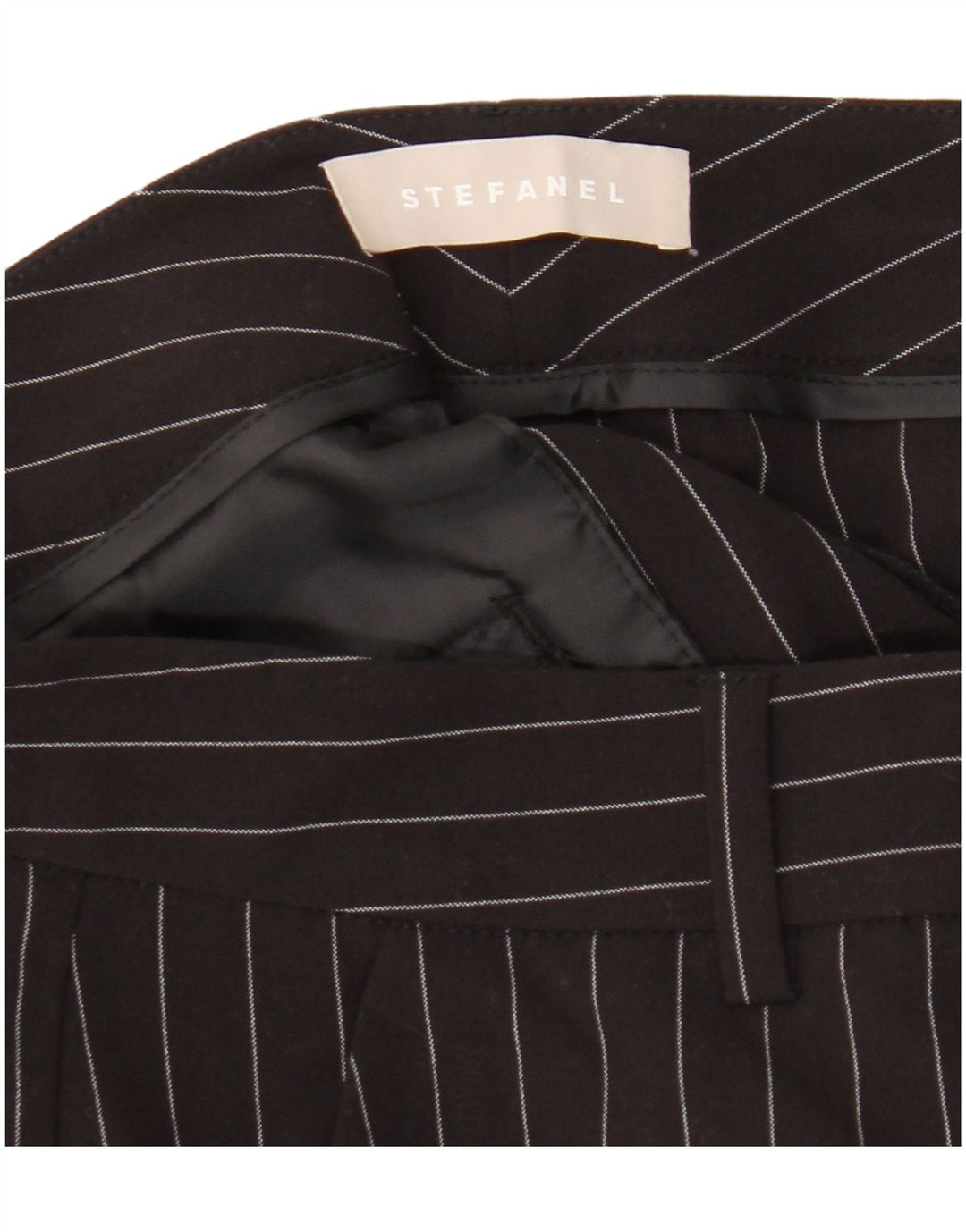 Stefanel Dame Slim Suit Bukser W32 L28 Sort Stribet