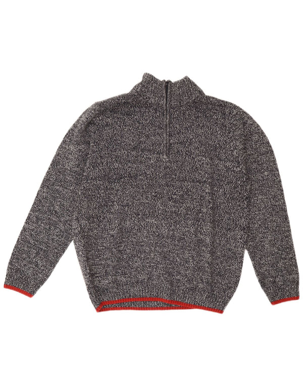 Atlas For Men Pull Col Zippé Homme XL Bleu Marine Moucheté Acrylique