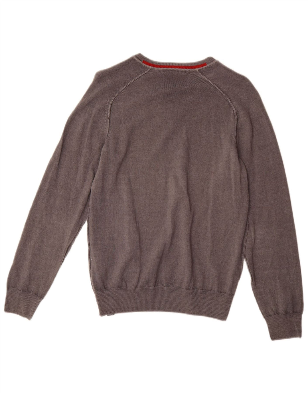 ENERGIE Womens V-Neck Jumper Sweater UK 14 Large Grey Wool