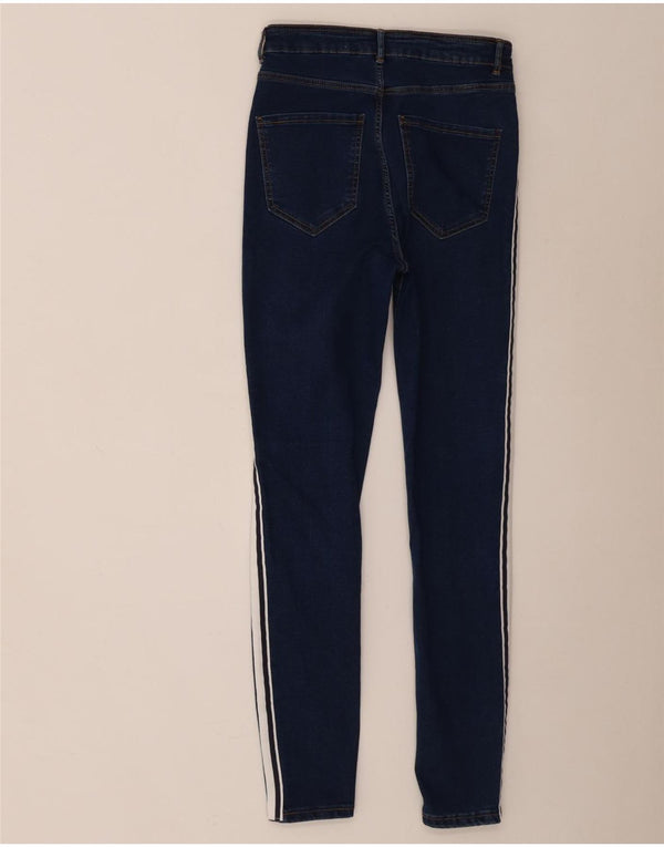 Zara Womens Trafaluc Skinny Jeans EU 38 XS W28 L28 Blue Striped Cotton