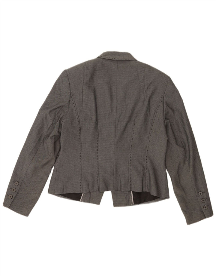 Jaqueta blazer feminina Marks & Spencer com 1 botão Reino Unido 14 poliéster cinza médio