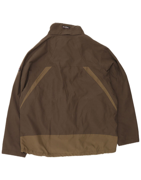 Jaqueta corta-vento masculina Killtec UK 44 2XL poliéster colorblock cáqui