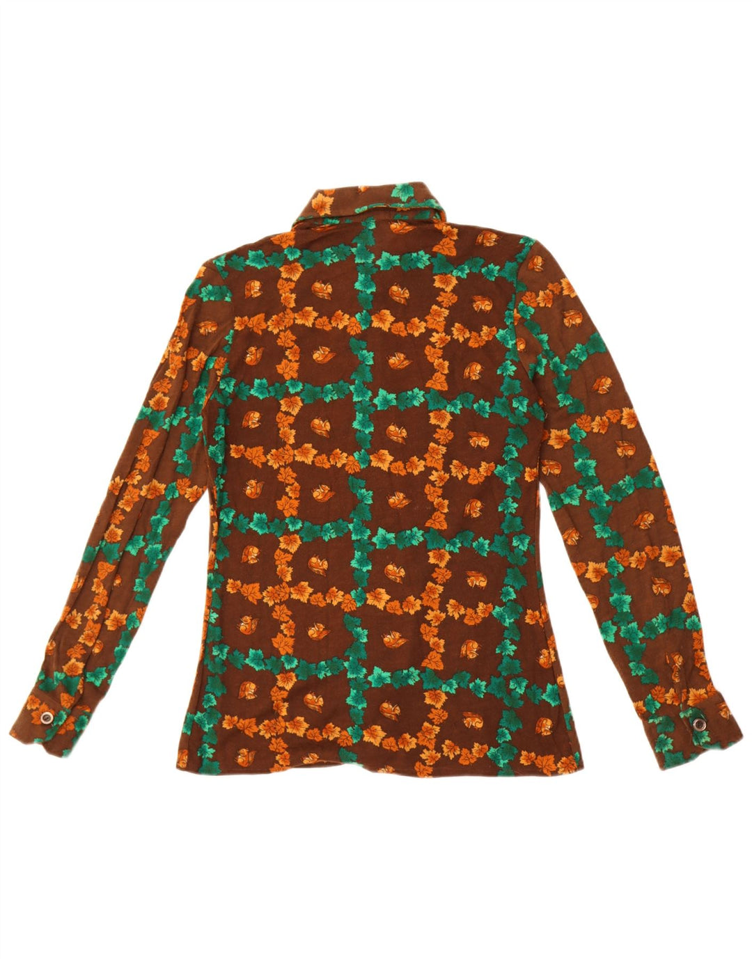 Anna Womens Shirt UK 12 Medium Brown Floral