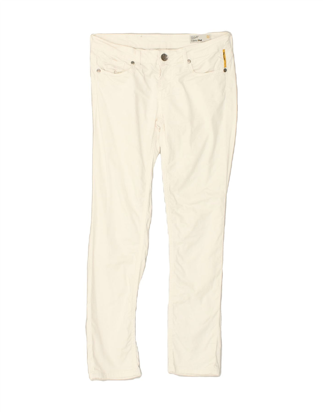 MELTIN' POT Womens Skinny Casual Trousers W25 L25  White Cotton | Vintage Meltin' Pot | Thrift | Second-Hand Meltin' Pot | Used Clothing | Messina Hembry 