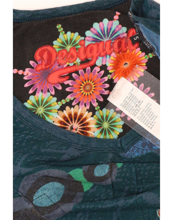 Desigual Womens Blouse Top UK 10 Small Multicoloured Floral Viscose