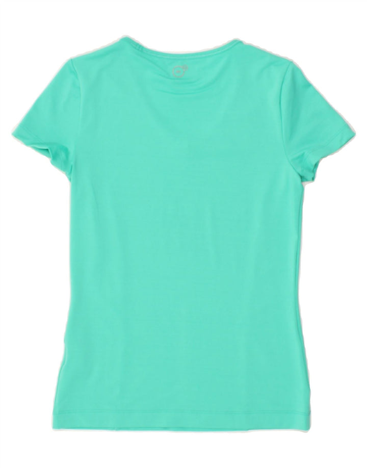 PUMA Womens Graphic T-Shirt Top UK 8 Small Turquoise Polyester | Vintage Puma | Thrift | Second-Hand Puma | Used Clothing | Messina Hembry 