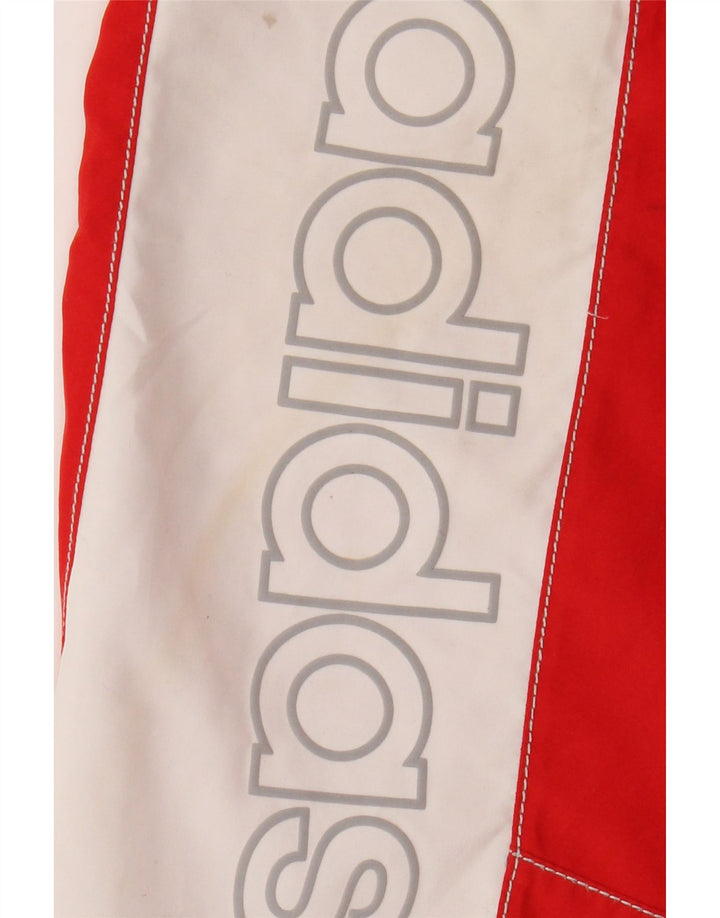 Adidas Mens Graphic Swimming Shorts Small Red Colourblock Polyester
