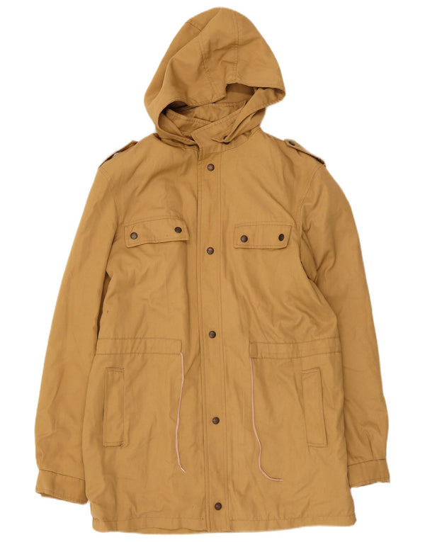Vintage Mens Hooded Parka Jacket UK 38 Medium Beige