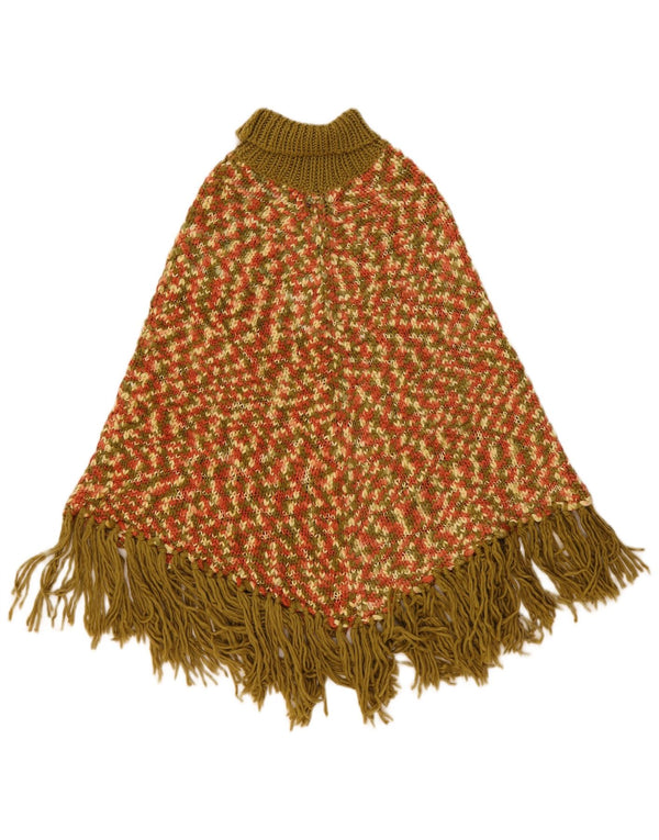 Eighth Sin Poncho-Pullover für Damen, Einheitsgröße, mehrfarbig geflecktes Acryl