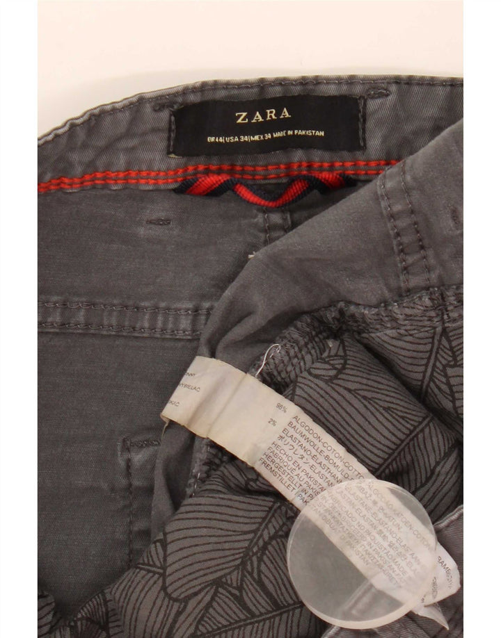 Zara Mens Slim Jeans EU 44 Large W34 L29 Grey Cotton