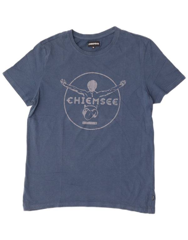 Chiemsee Womens Graphic T-Shirt Top UK 18 XL Blue Cotton