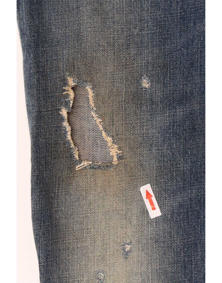 Dsquared Jean droit vieilli pour femme IT 44 Medium W30 L27 Bleu Coton