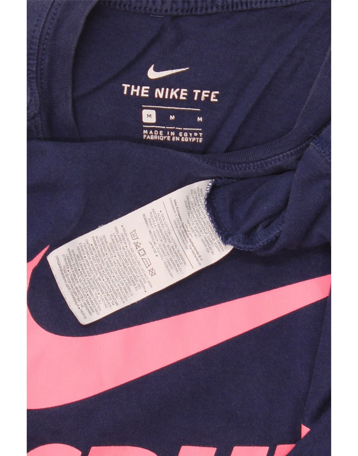 Nike Mens Graphic T-Shirt Top Medium Navy Blue Cotton