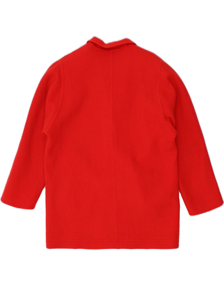 VINTAGE Womens Loose Fit 2 Button Blazer Jacket IT 44 Medium Red Wool Vintage Vintage and Second-Hand Vintage from Messina Hembry 
