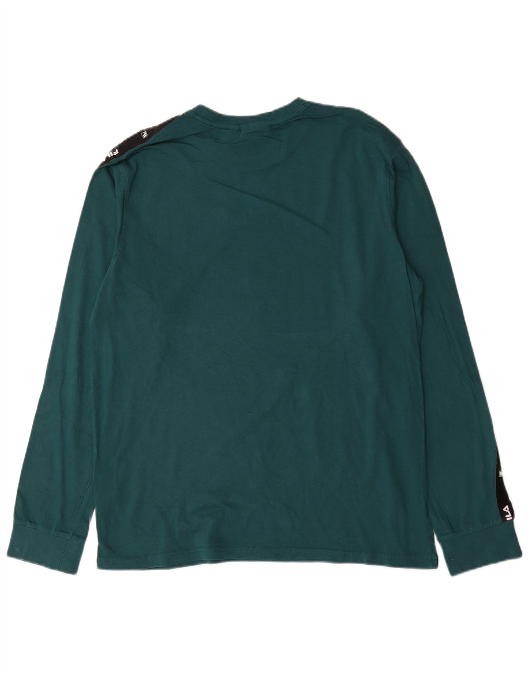 Fila Mens Graphic Top Long Sleeve Large Green Colourblock Cotton