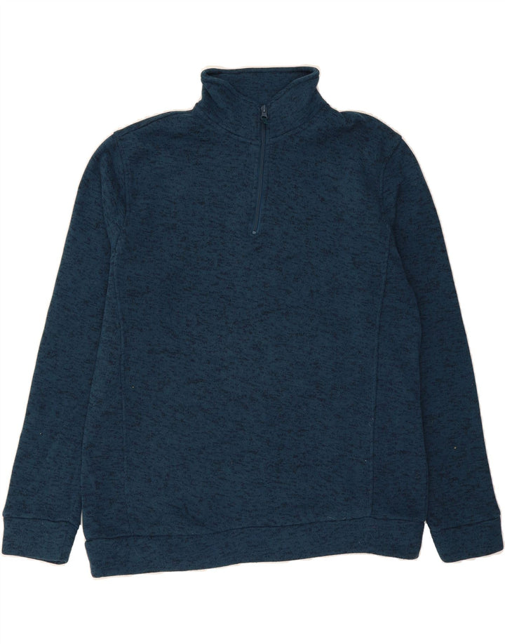 MOUNTAIN WAREHOUSE Mens Zip Neck Sweatshirt Jumper XL Blue Flecked Vintage Mountain Warehouse and Second-Hand Mountain Warehouse from Messina Hembry 