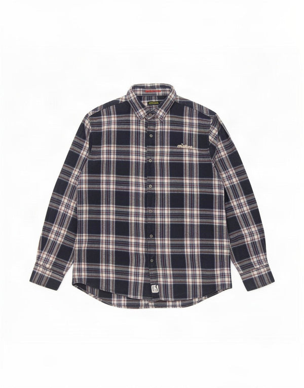 Camicia in flanella da uomo Mistral 2XL Cotone a quadri blu navy