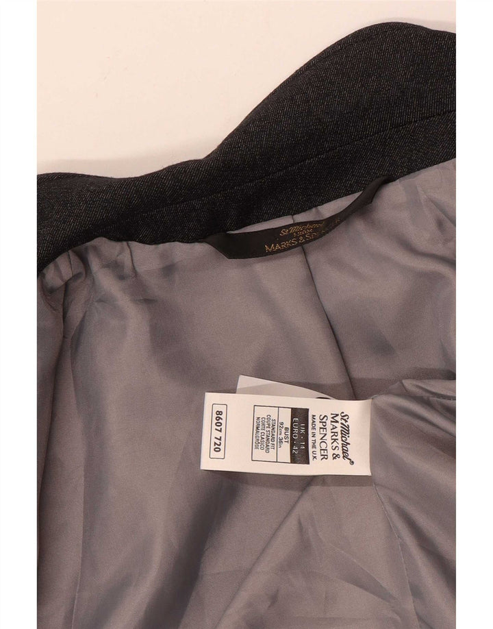 Michael 1 botão Blazer feminino Marks & Spencer Reino Unido 14 grande cinza